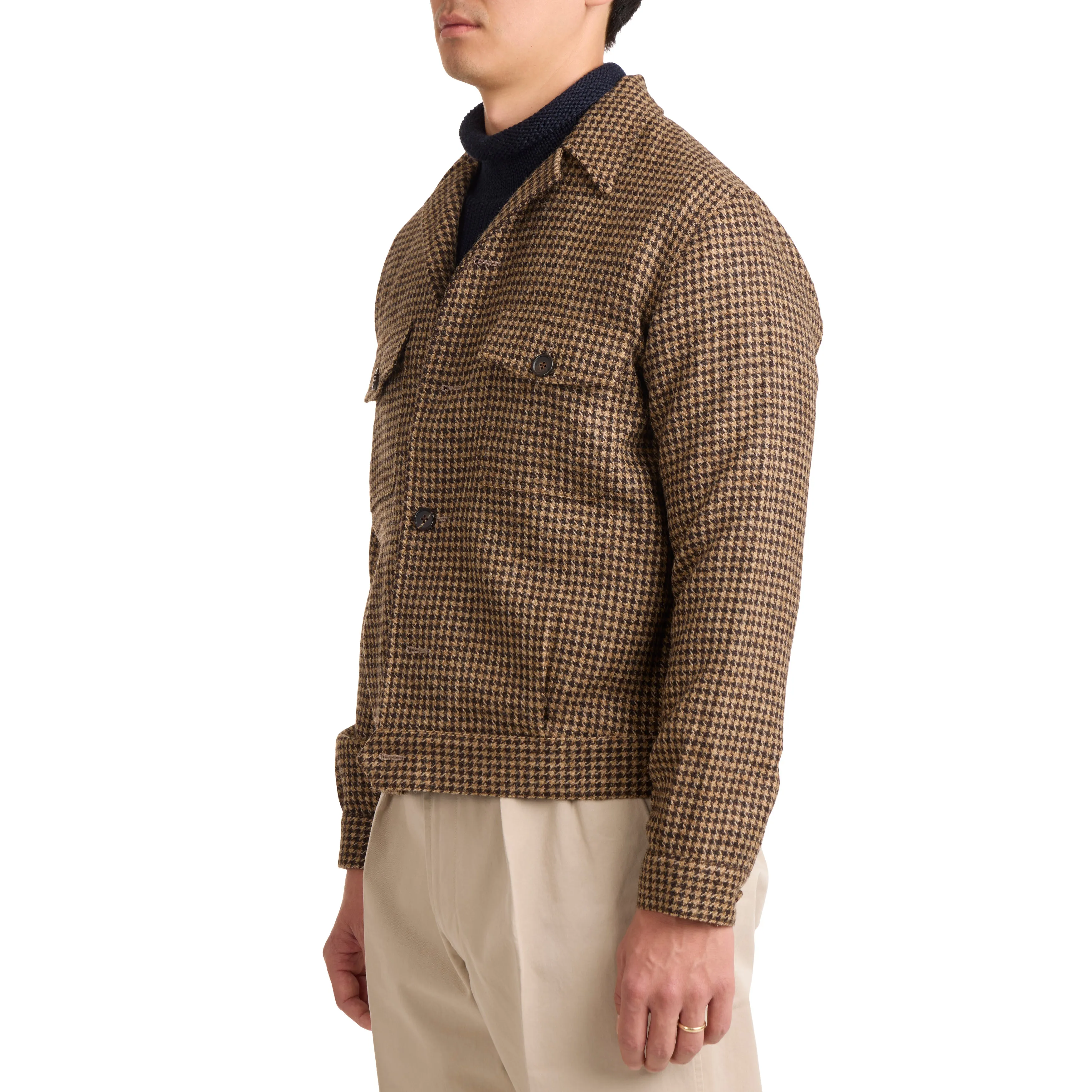 Wool Houndstooth Road Jacket