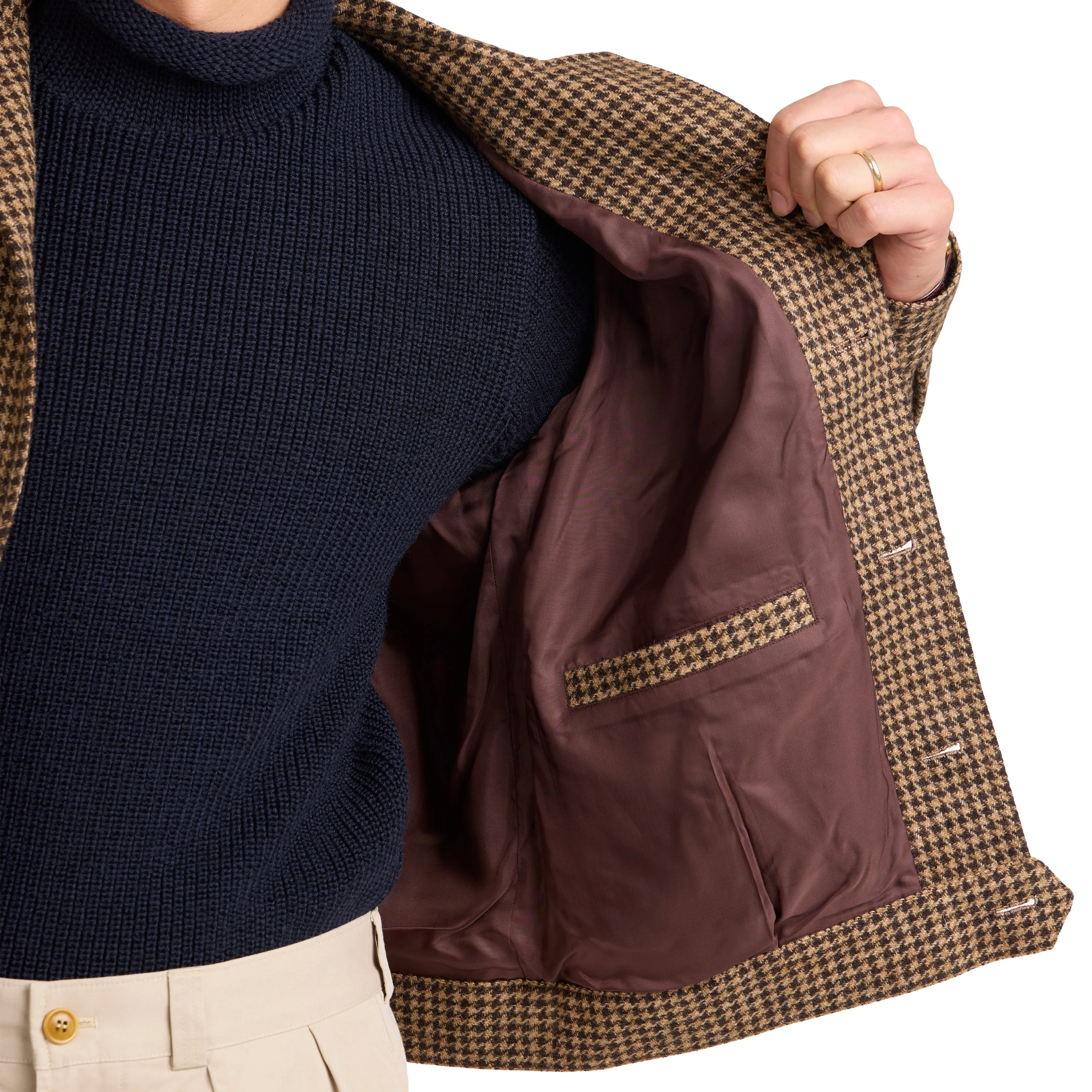 Wool Houndstooth Road Jacket