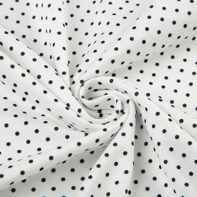Y2K Polka Dot Lace Trim Mini Dress