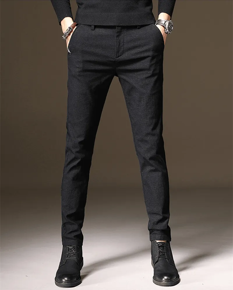 Young Men'S Slim Fit Elastic Pencil Pants