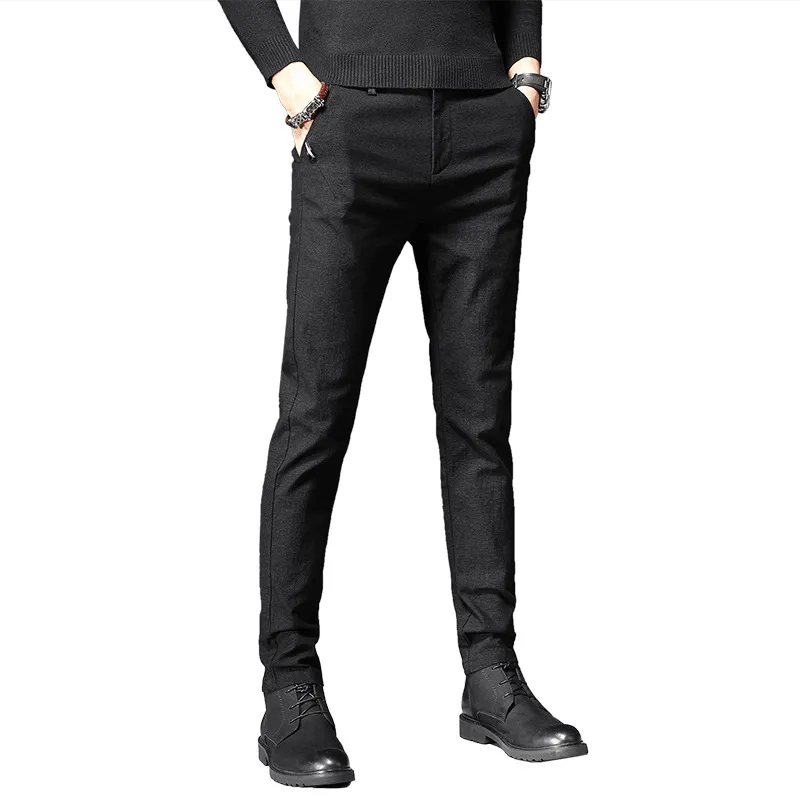 Young Men'S Slim Fit Elastic Pencil Pants